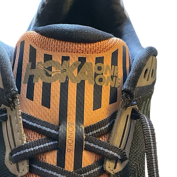 Hoka One One Bondi 6 Max Women's Size 12 Blue Pink Cushioned Running Sneakers - Picture 4 of 16